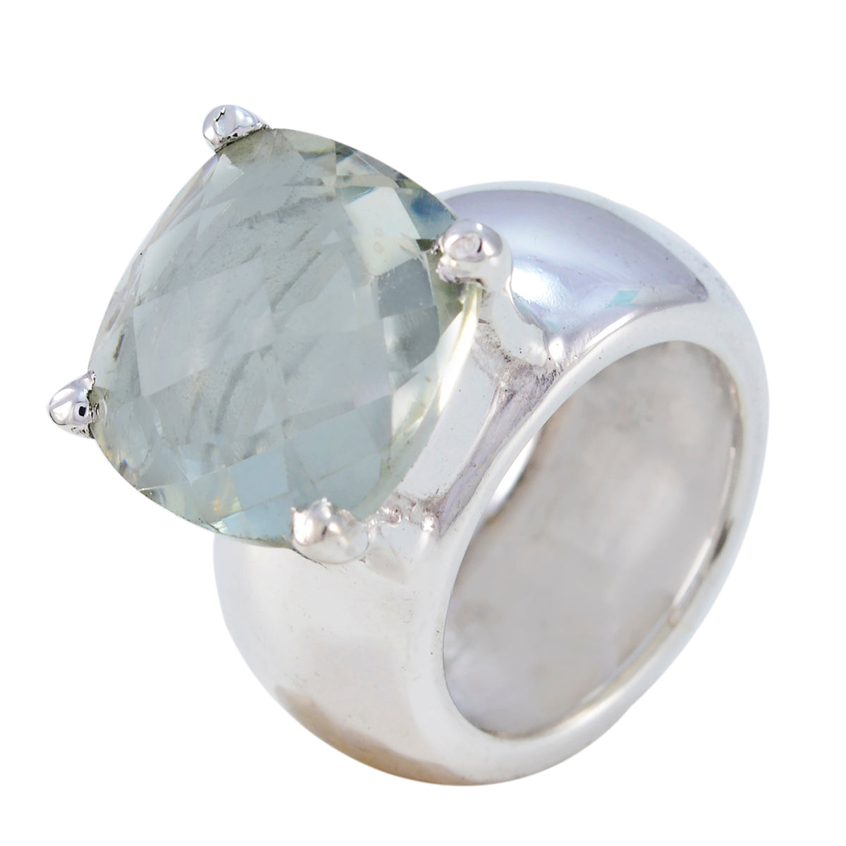 Ida Signet Light Green Solitaire Ring