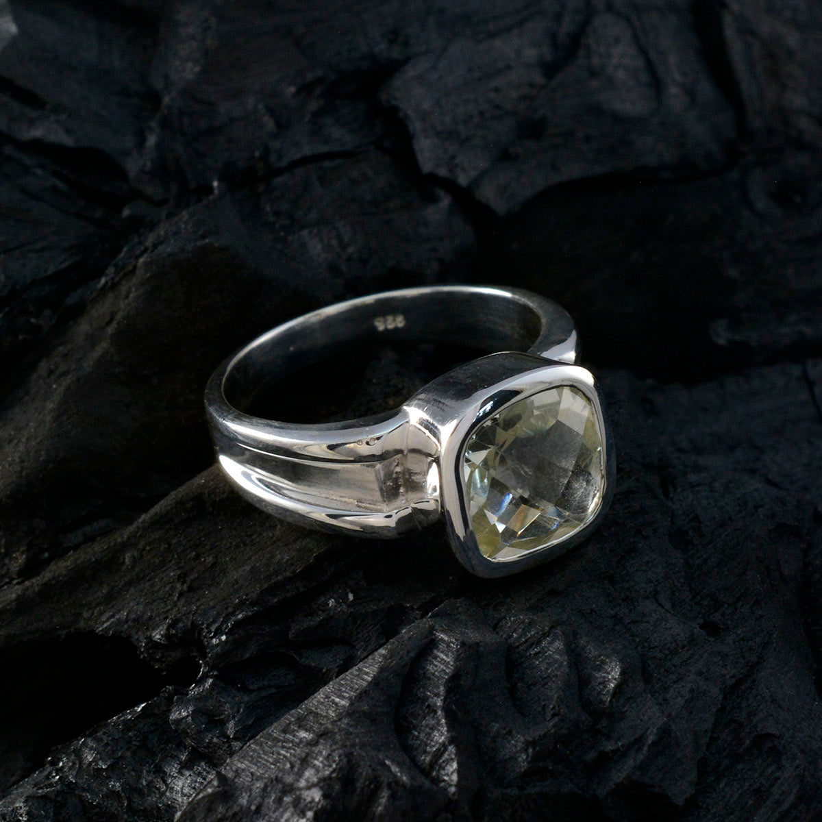 Camilla Contemporary Light Green Solitaire Ring