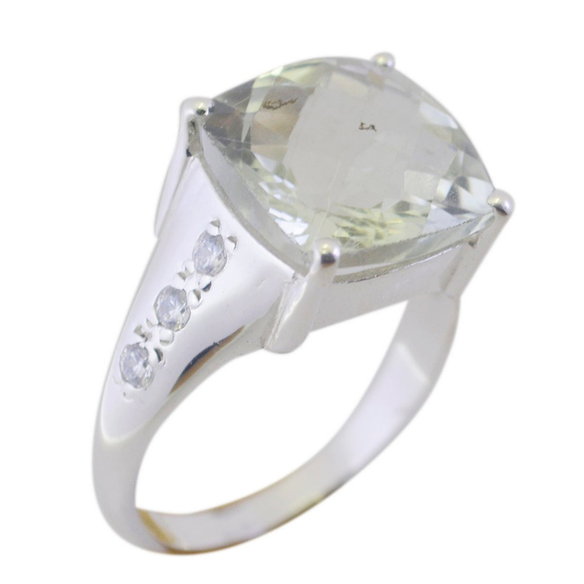 Maria Abstract Light Green Halo Ring