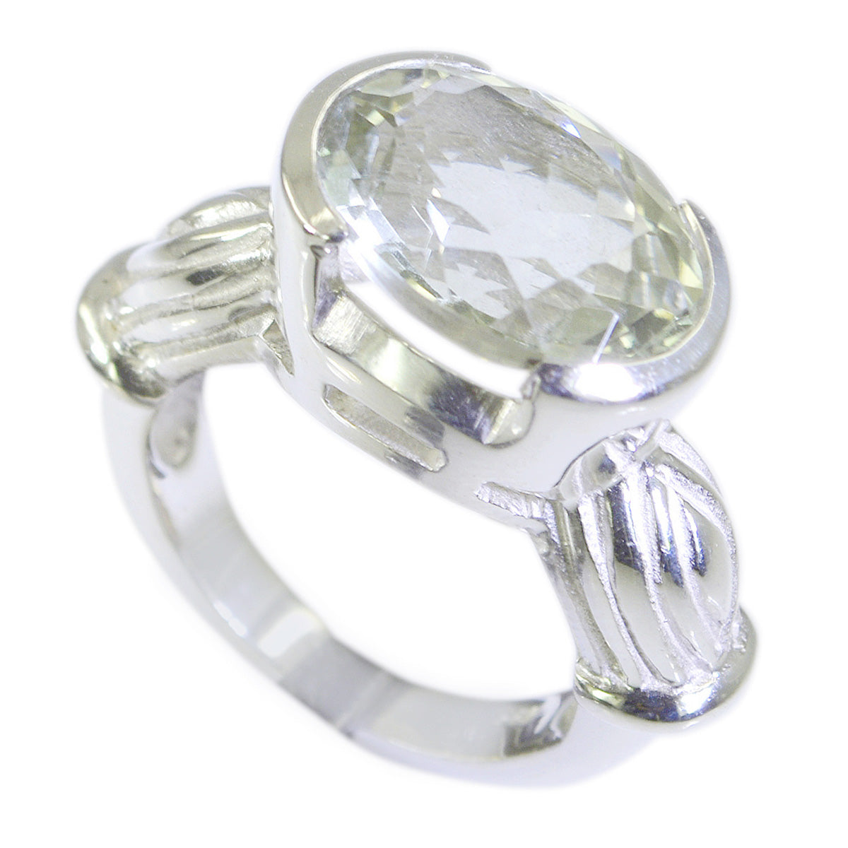 Charlotte Armor Light Green Solitaire Ring Green Amethyst Green