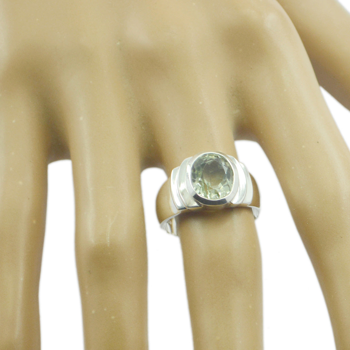 Ayesha Promise Light Green Solitaire Ring