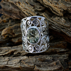 Layla Filigree Light Green Solitaire Ring