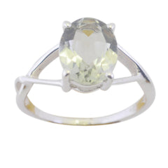 Lakshmi Glamorous Light Green Solitaire Ring Green Amethyst Green