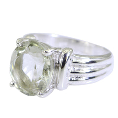 Eva Abstract Light Green Solitaire Ring