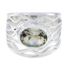 Grace Rope-Wire Light Green Solitaire Ring Green Amethyst Green