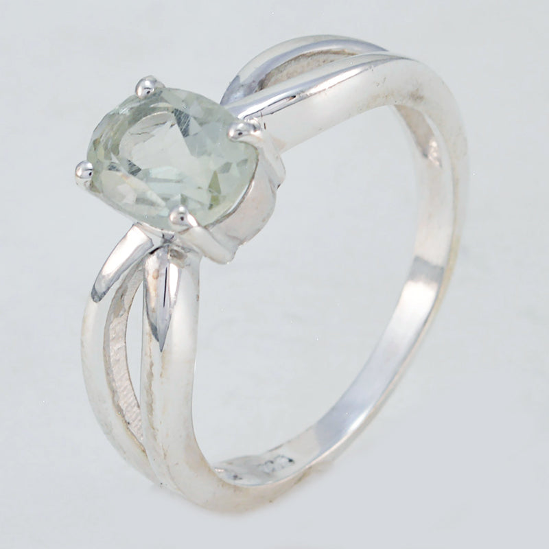 Aiko Sophisticated Light Green Solitaire Ring
