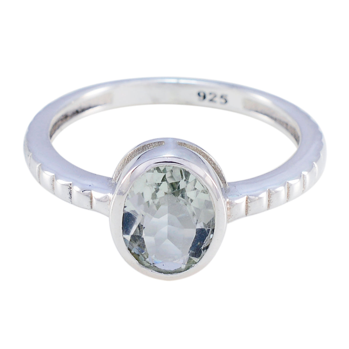 Jia Trendy Light Green Solitaire Ring Green Amethyst Green