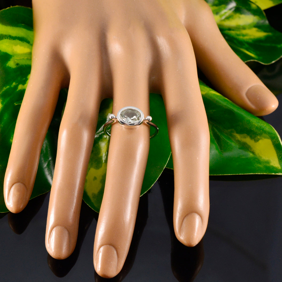 Ying Modern Light Green Solitaire Ring
