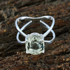 Leah Abstract Light Green Solitaire Ring