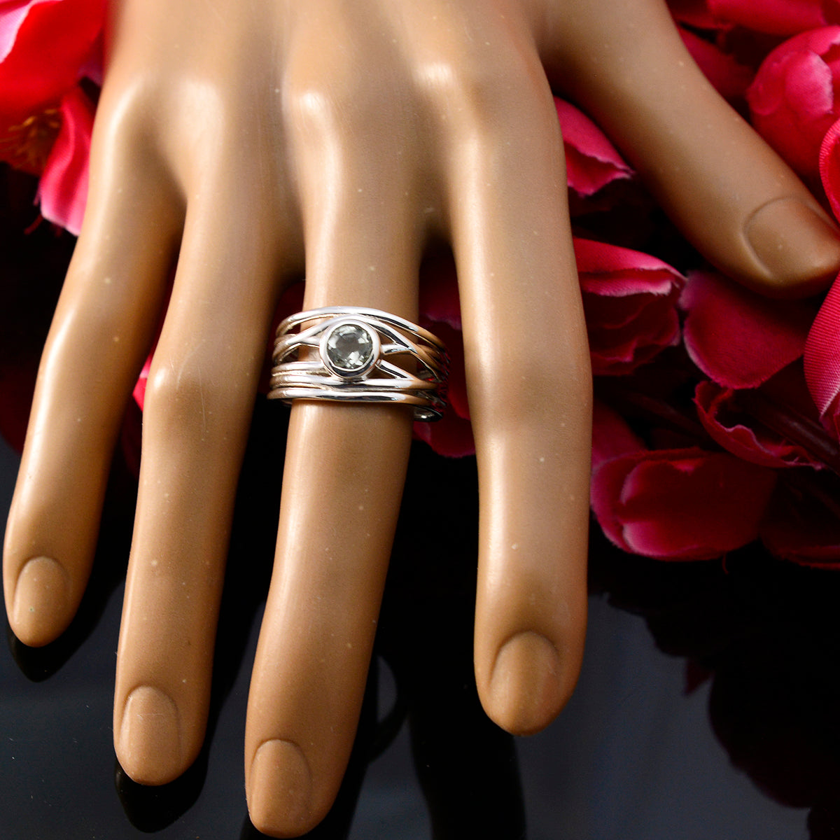 Daniela Rope-Wire Light Green Solitaire Band