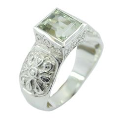 Putri Art Deco Light Green Solitaire Ring Green Amethyst Green
