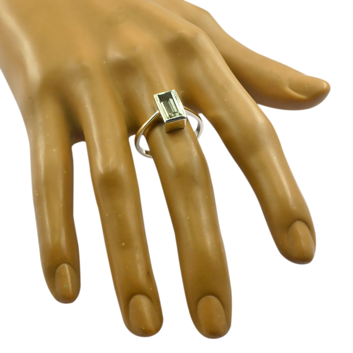 Autumn Cultural Light Green Solitaire Ring