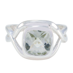 Eleanor Modern Light Green Solitaire Ring Green Amethyst Green