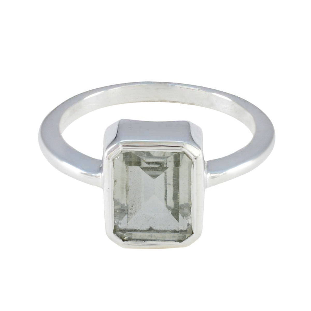 Siti Abstract Light Green Solitaire Ring Green Amethyst Green