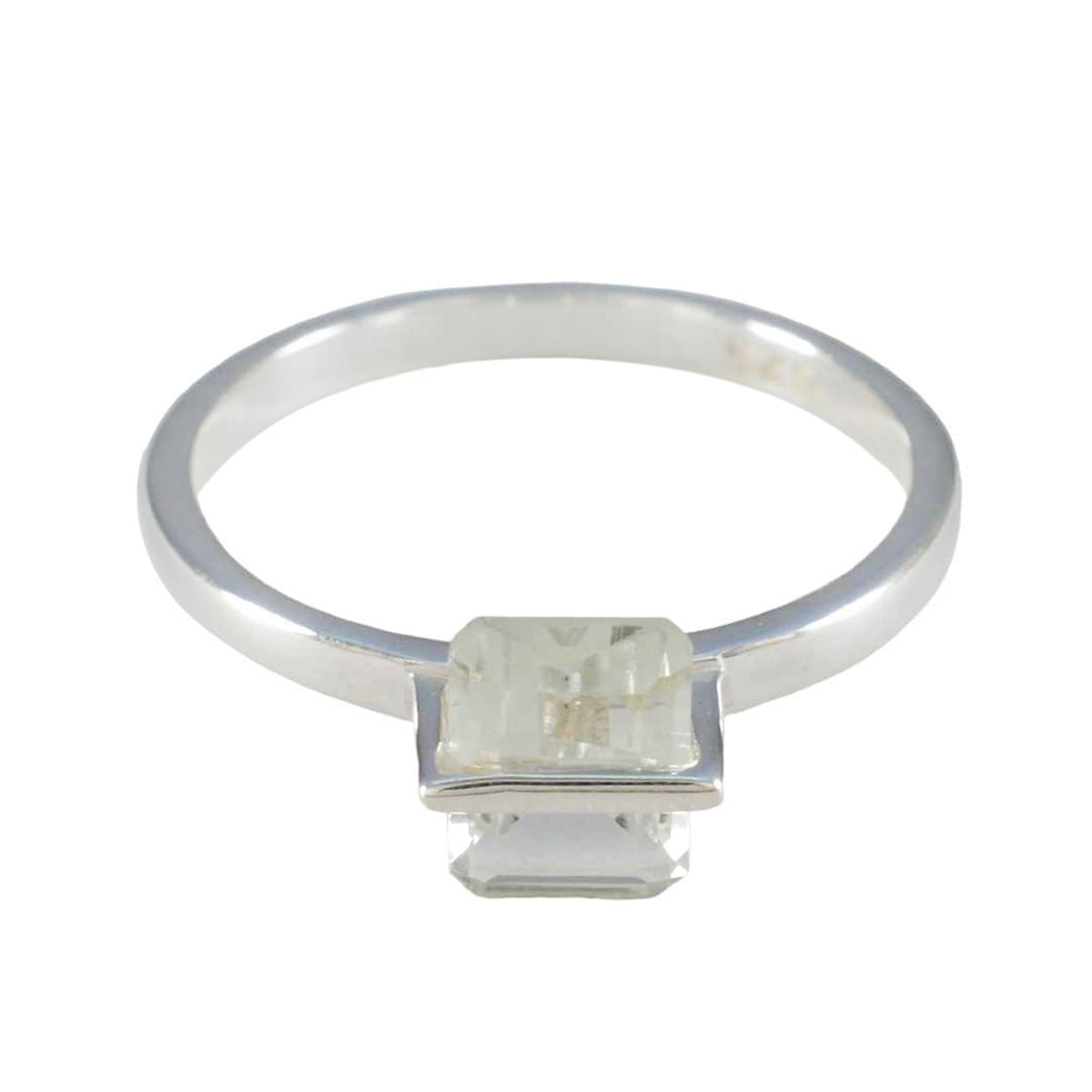 Yuna Modern Light Green Solitaire Ring Green Amethyst Green