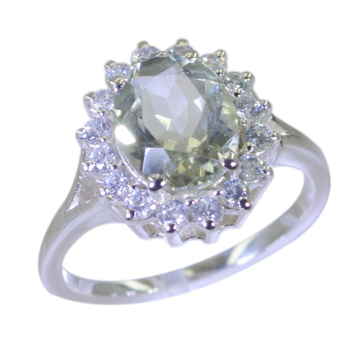 Grace Trendy Light Green Halo Ring