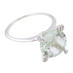 Nella Artisan Light Green Halo Ring Green Amethyst Green