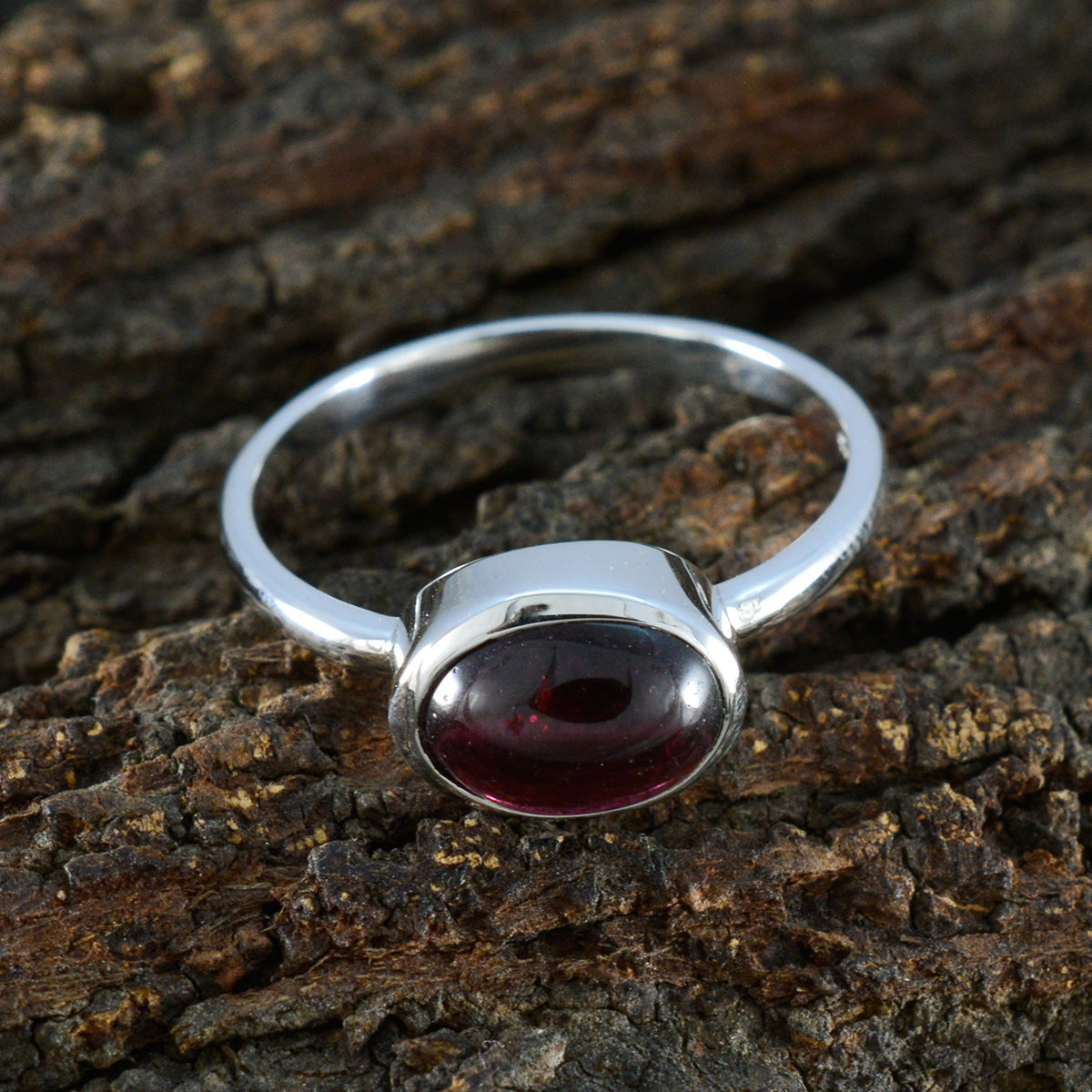 Nisa Abstract Red Solitaire Ring