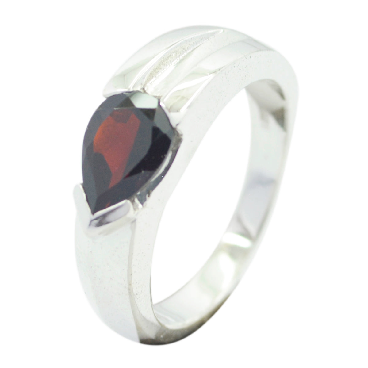 Luna wedding Red Solitaire Ring Garnet Red