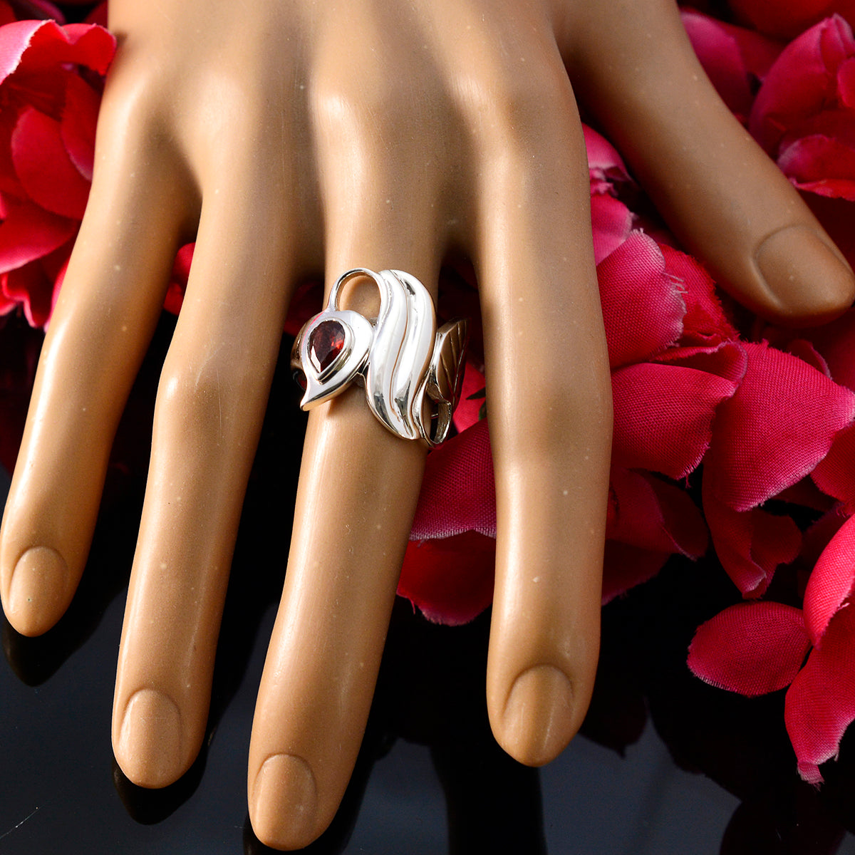 Meera propsel Red Solitaire Ring