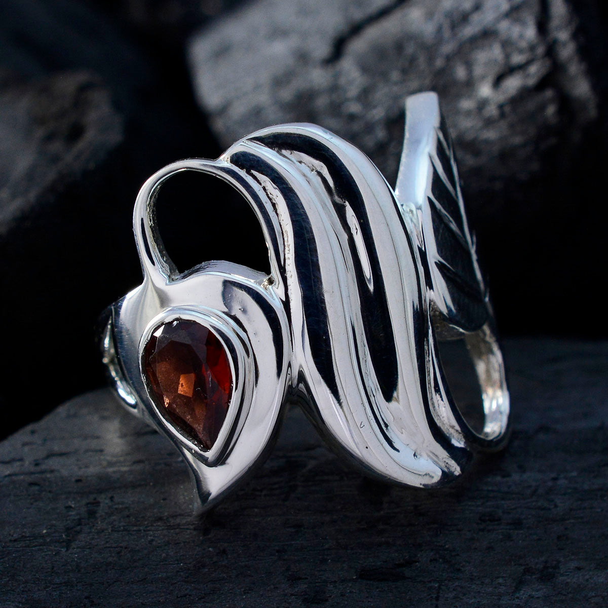 Meera propsel Red Solitaire Ring