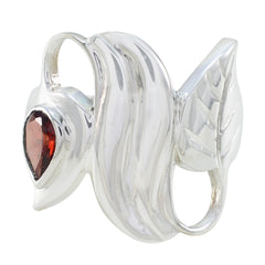 Meera propsel Red Solitaire Ring Garnet Red