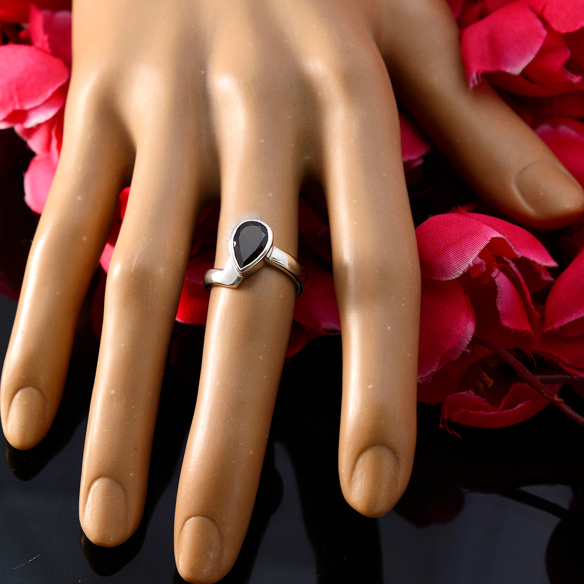 Priya Graceful Red Solitaire Ring