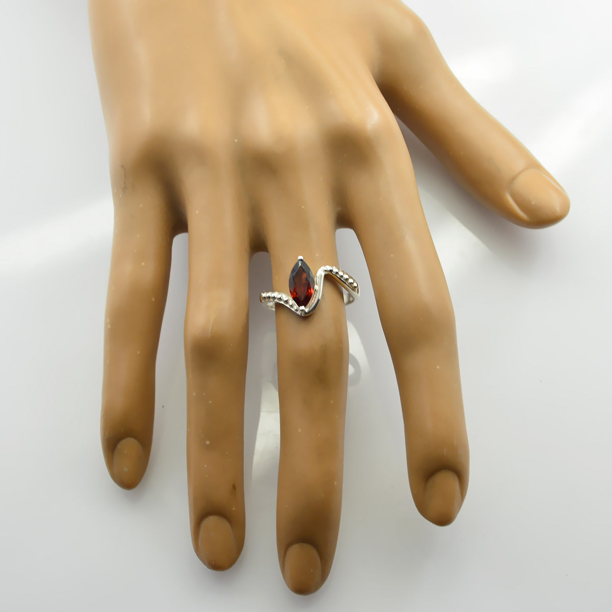 Emi Contemporary Red Solitaire Ring