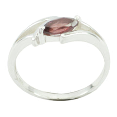 Aurora Contemporary Red Solitaire Ring Garnet Red