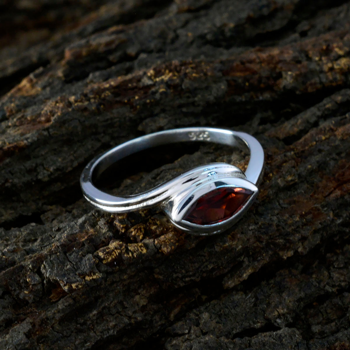 Riya Contemporary Red Solitaire Ring