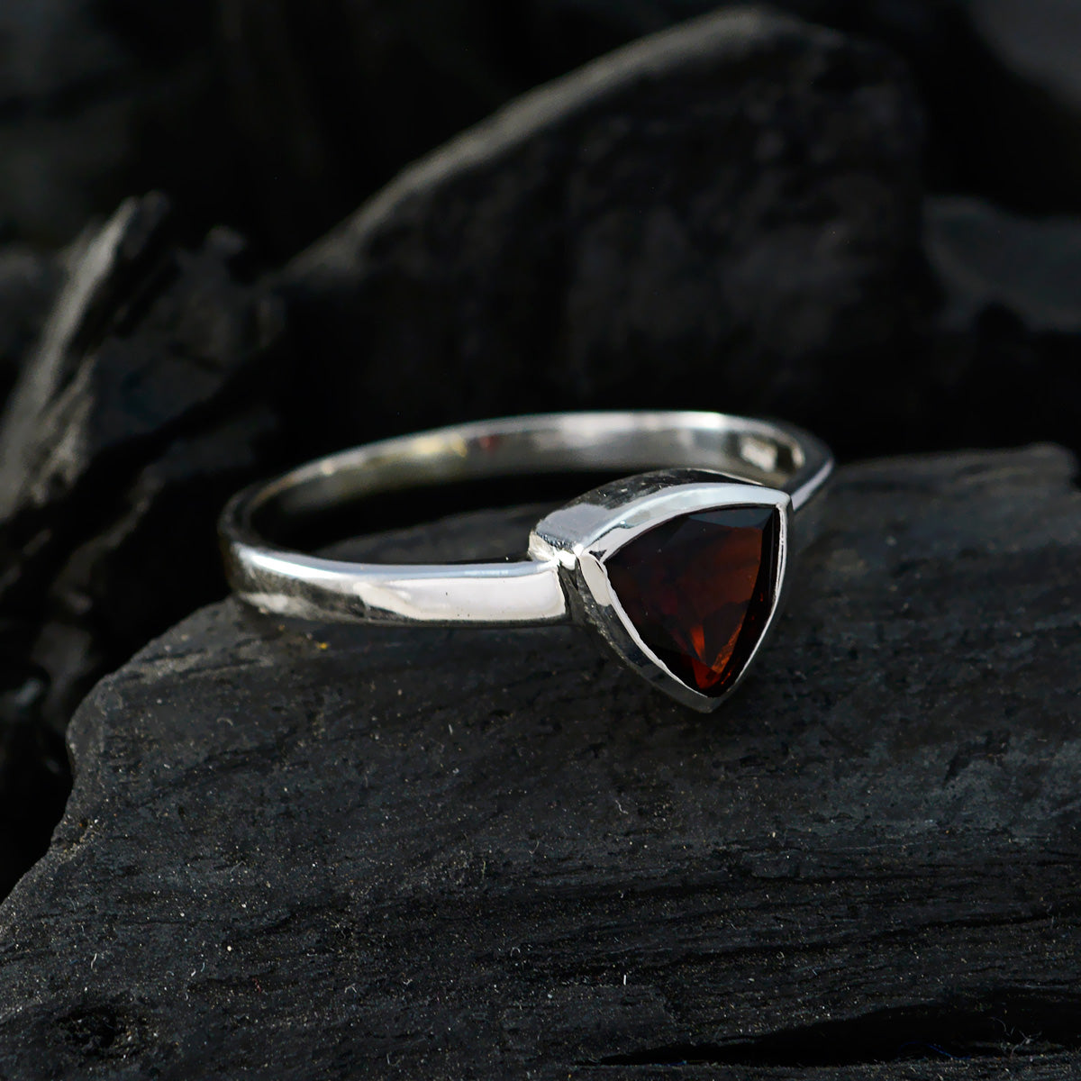 Emilia Geometric Red Solitaire Ring