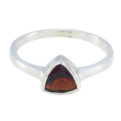 Emilia Geometric Red Solitaire Ring Garnet Red