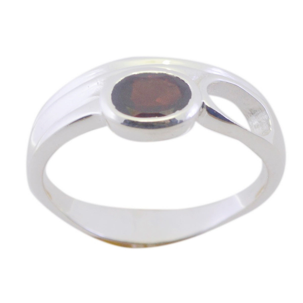 Emilia Boho Red Solitaire Ring Garnet Red