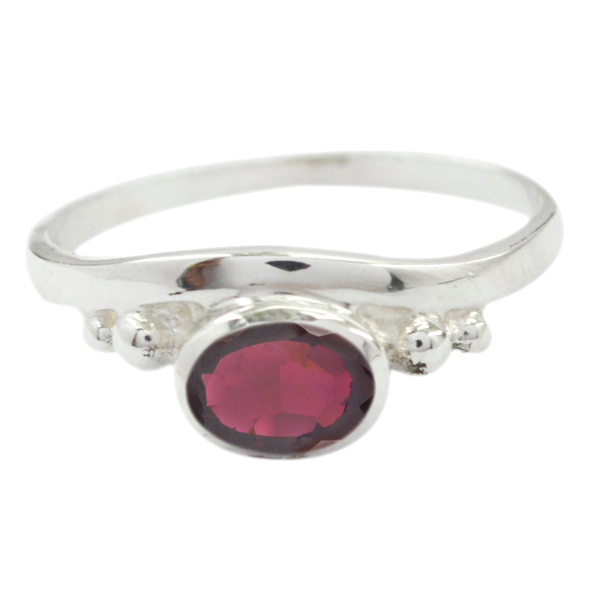 Giulia Feminine Red Solitaire Ring Garnet Red