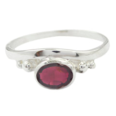 Giulia Feminine Red Solitaire Ring Garnet Red
