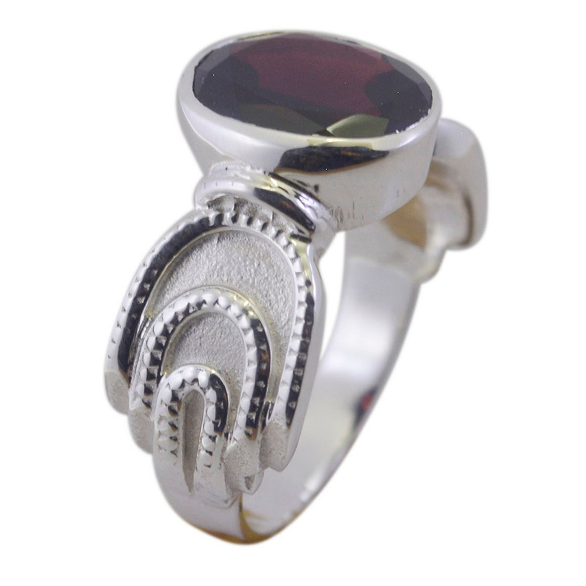 Ines Feminine Red Solitaire Ring
