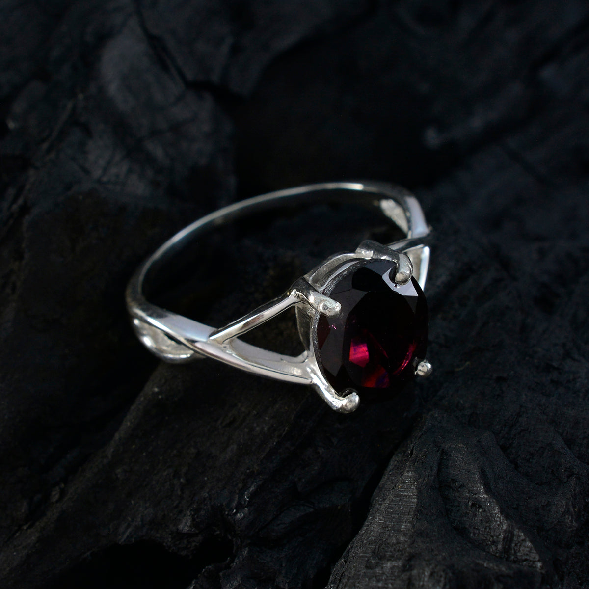 Sofia Feminine Red Solitaire Ring