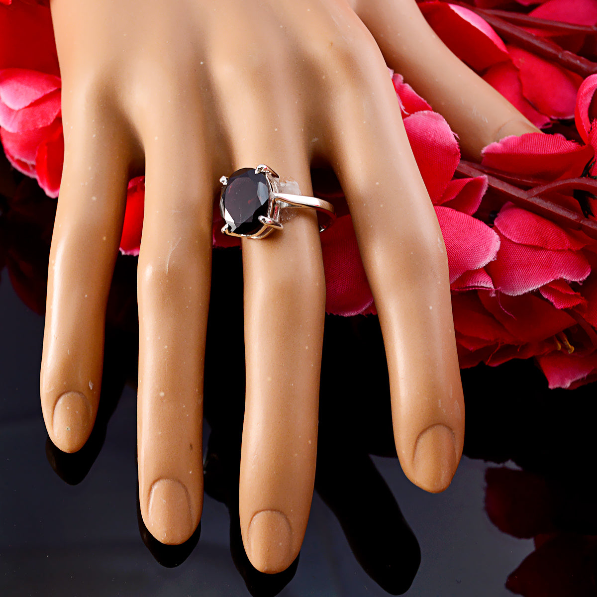 Natalia Boho Red Solitaire Ring