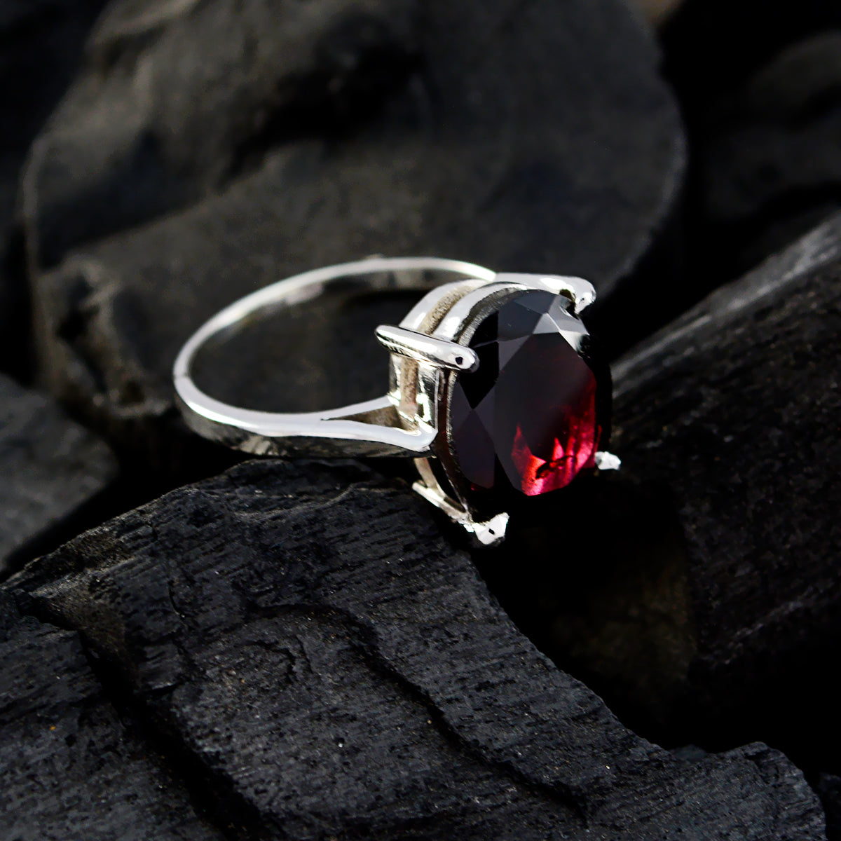 Natalia Boho Red Solitaire Ring