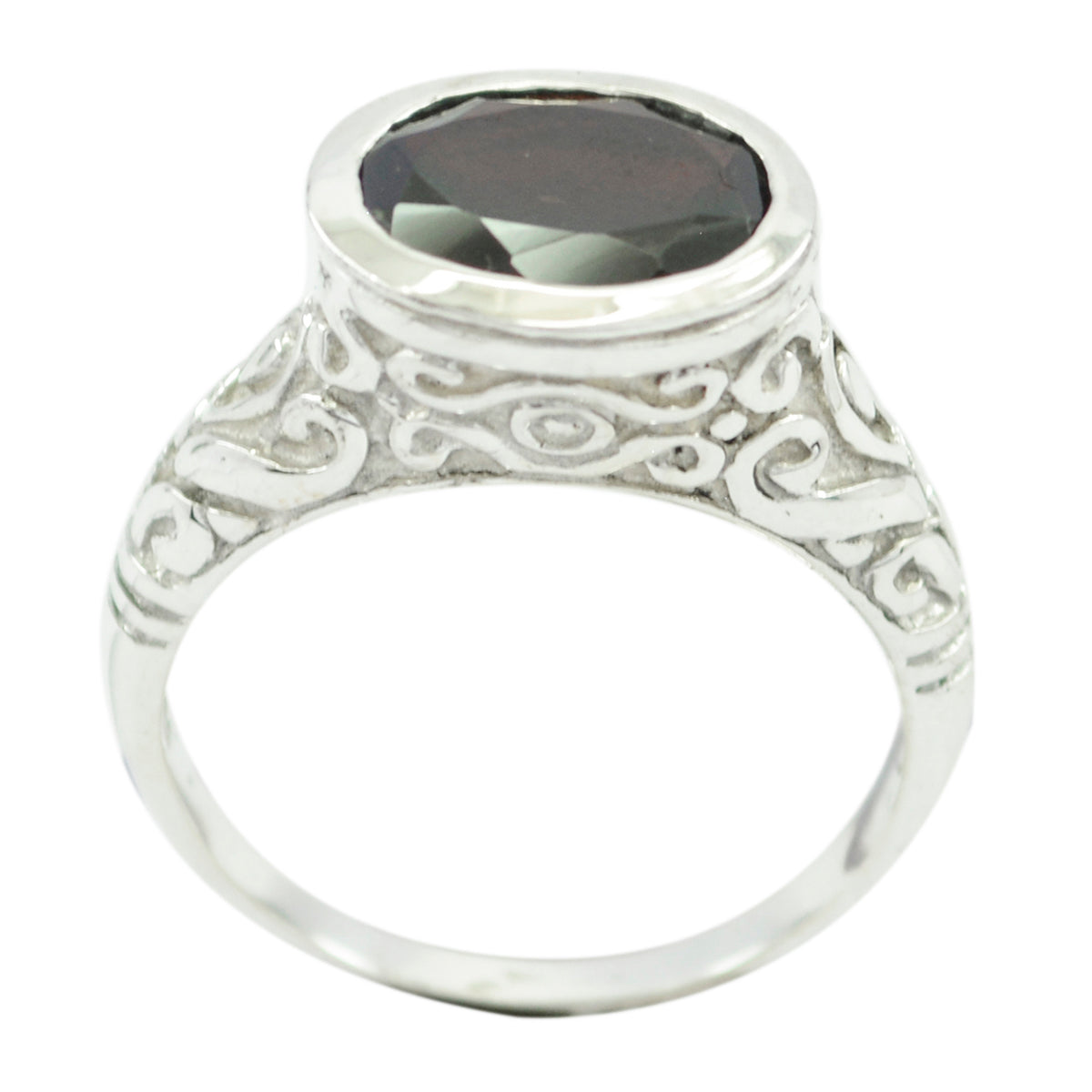 Renata Art Deco Red Solitaire Ring Garnet Red