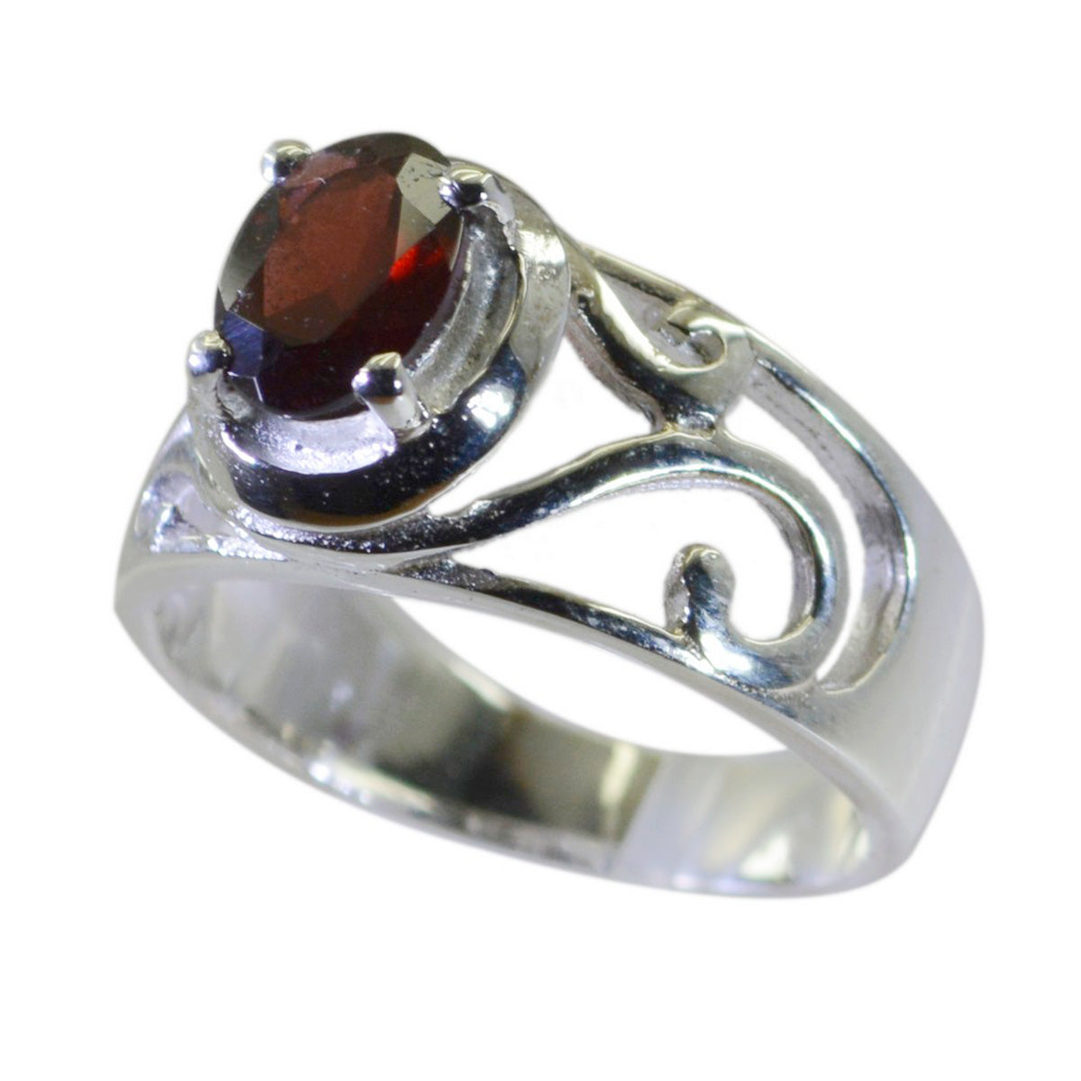 Emma Filigree Red Solitaire Ring