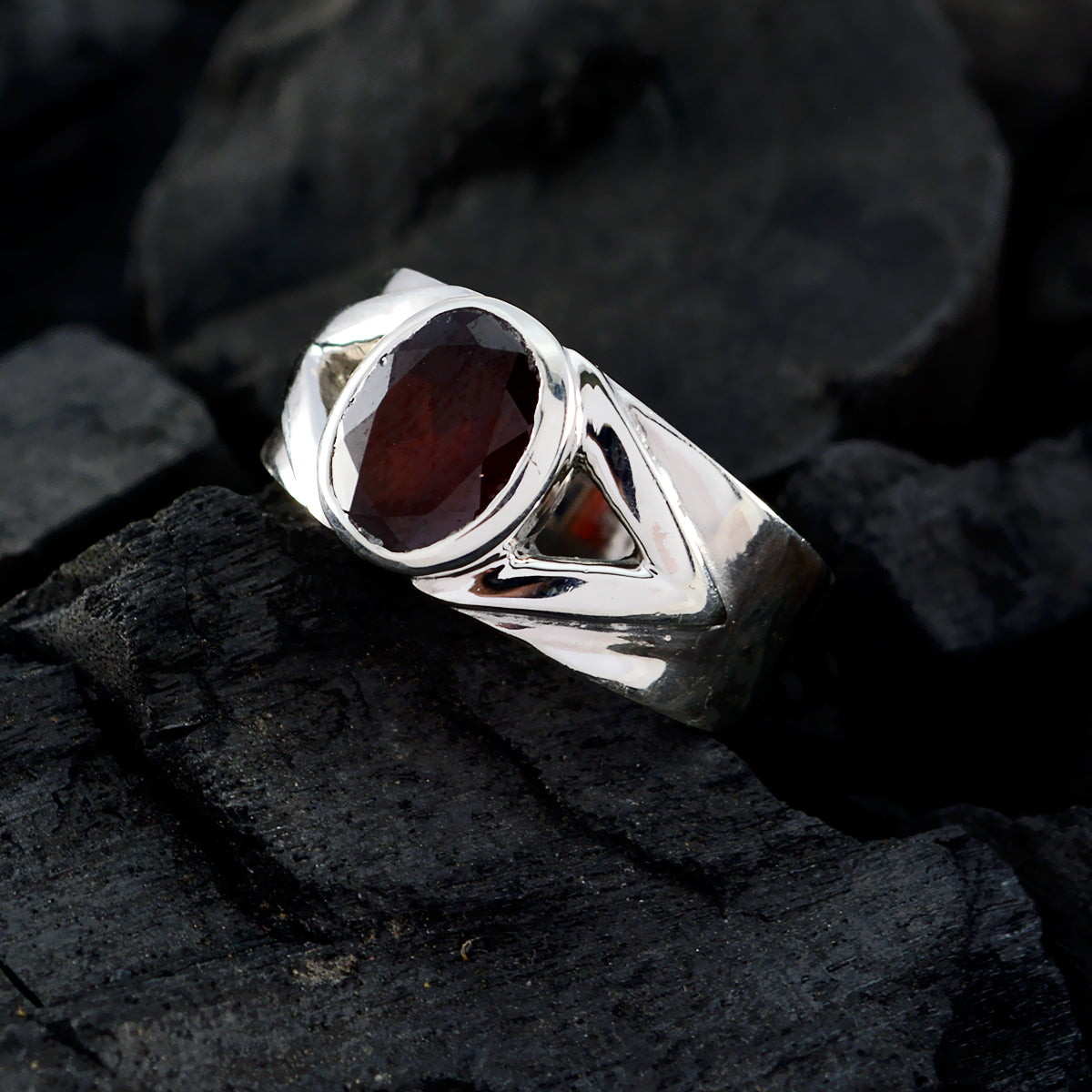Agustina Signet Red Solitaire Ring