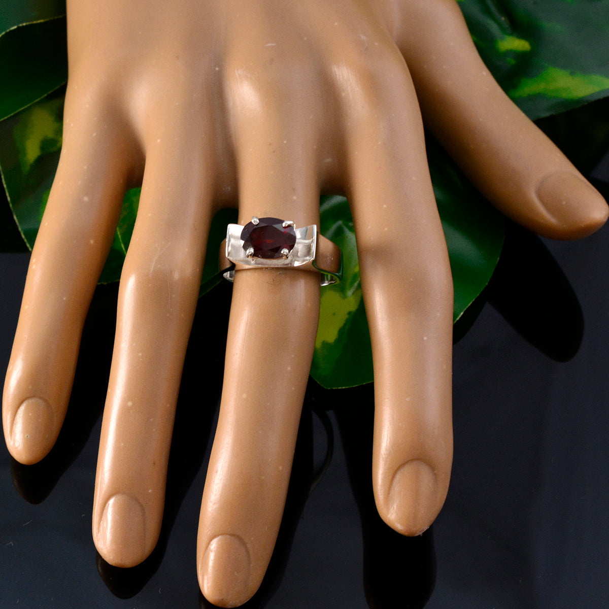 Nisa Engagement Red Solitaire Ring
