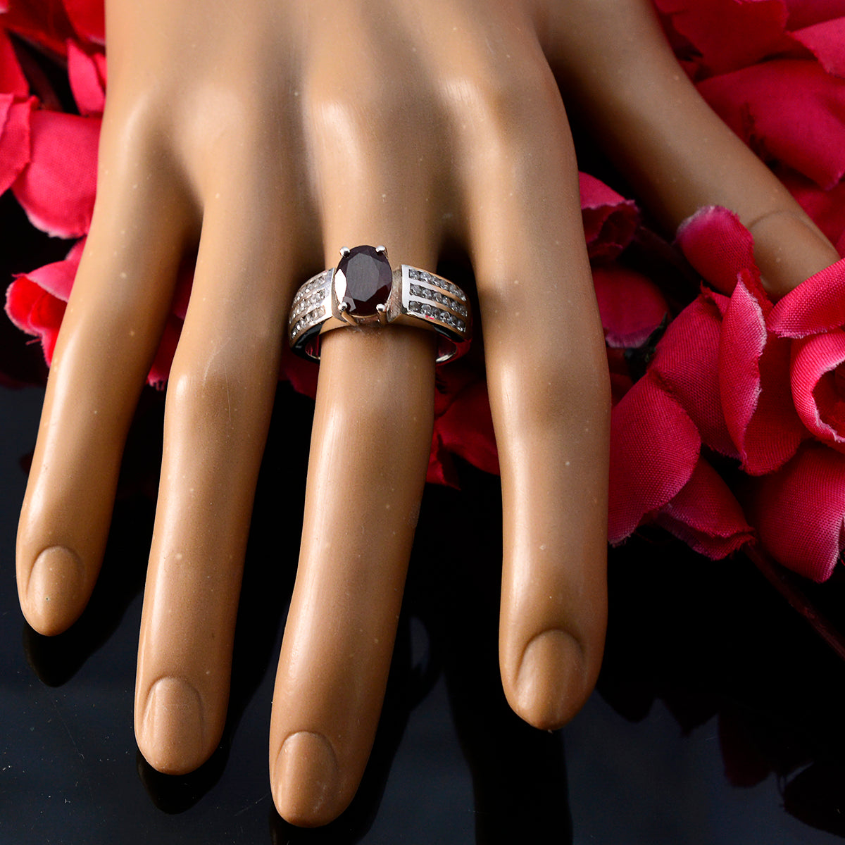 Ana Engagement Red Solitaire Ring
