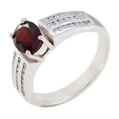 Ana Engagement Red Solitaire Ring Garnet Red