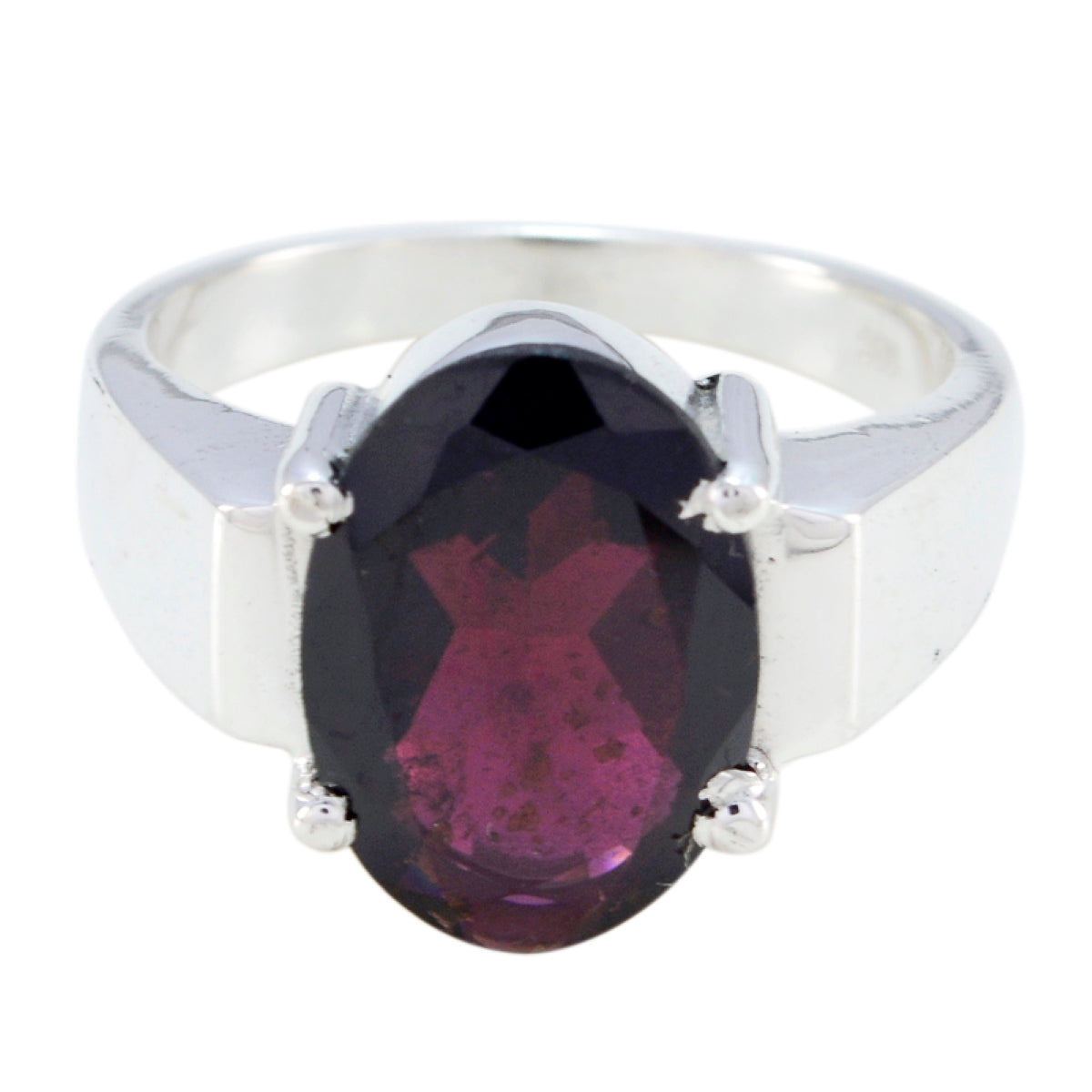 Natcha Vintage Red Solitaire Ring Garnet Red