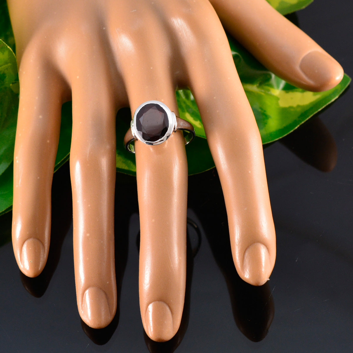 Greta Ethnic Red Solitaire Ring