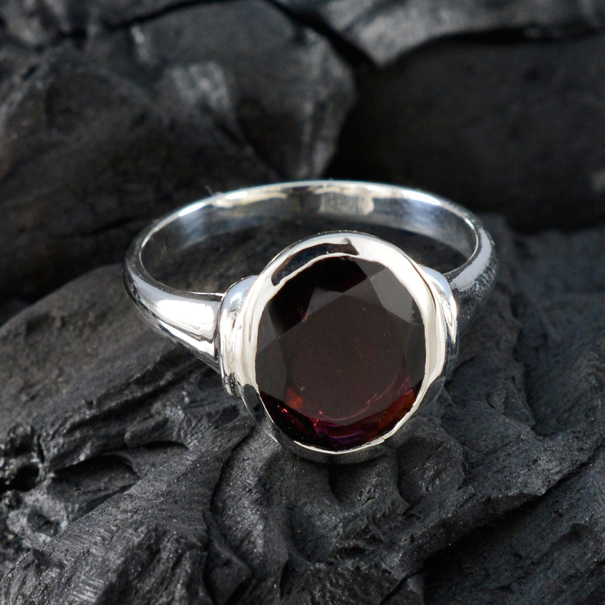 Greta Ethnic Red Solitaire Ring