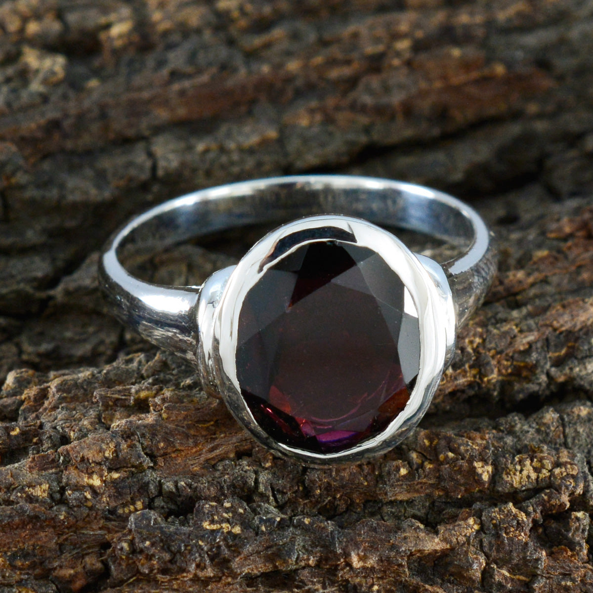 Greta Ethnic Red Solitaire Ring