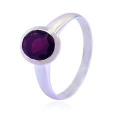 Aisha Abstract Red Solitaire Ring Garnet Red